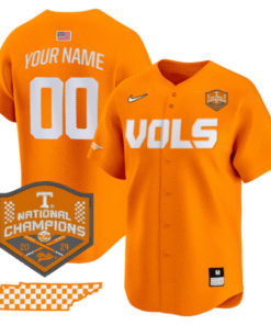 Custom Tennessee Volunteers Jersey World Series Champions Stitched Baseball
