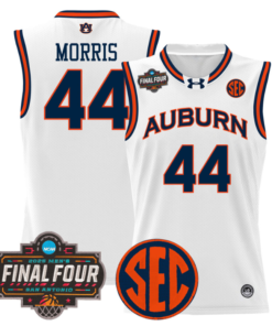 Alternative view of Chris Morris Jersey #44 Auburn Tigers 2025 Final Four Patch Stitched Basketball