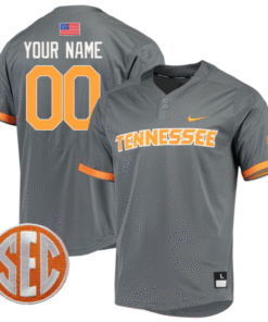 Custom Tennessee Volunteers Jersey College Two Button SEC Patch Stitched Baseball