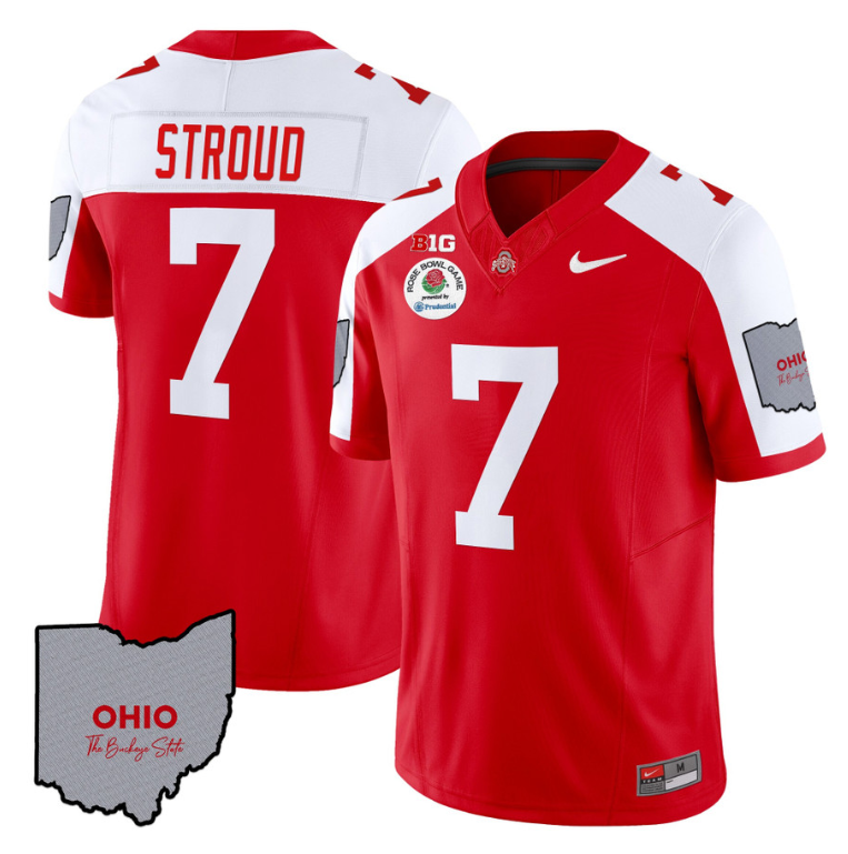 CJ Stroud Jersey #7 Ohio State Rose Bowl Patch Stitched Football 4 CJ Stroud Jersey #7 Ohio State Rose Bowl Patch Stitched Football - Image 4