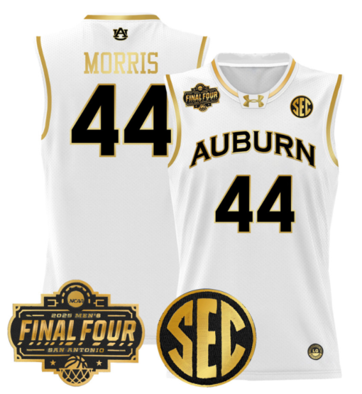 Chris Morris Jersey #44 Auburn Tigers 2025 Final Four Patch Stitched Basketball - Image 3