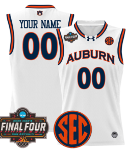 Alternative view of Custom Auburn Tigers Jersey 2025 Final Four Patch Basketball Stitched