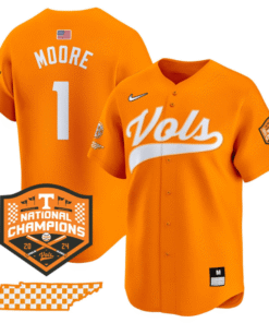 Christian Moore Jersey 1 Tennessee Vols 2024 Champions Stitched Orange