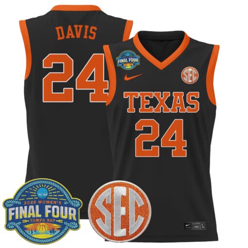 Clarissa Davis Jersey #35 Texas Longhorns 2025 Sec Final Four Patch Basketball Stitched - Image 5