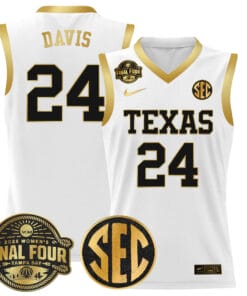 Clarissa Davis Jersey 35 Texas Longhorns White Gold