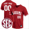 Custom Alabama Crimson Tide Jersey Full Button SEC Patch Stitched Baseball