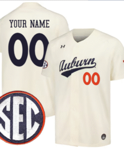 Custom Auburn Tigers Jersey All Stitched SEC Patch Stitched Baseball