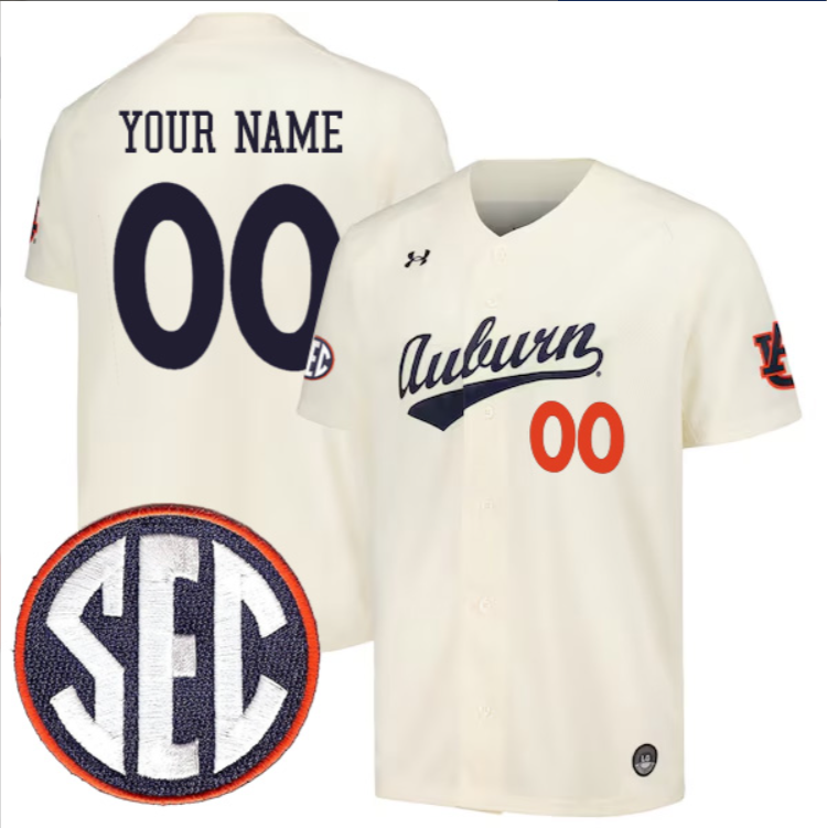 Custom Auburn Tigers Jersey All Stitched SEC Patch Stitched Baseball 16 Custom Auburn Tigers Jersey All Stitched SEC Patch Stitched Baseball