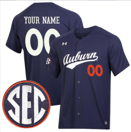 Custom Auburn Tigers Jersey All Stitched SEC Patch Stitched Baseball - Image 5