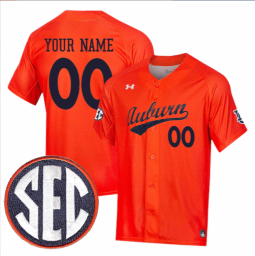 Custom Auburn Tigers Jersey All Stitched SEC Patch Stitched Baseball - Image 4