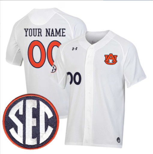 Custom Auburn Tigers Jersey All Stitched SEC Patch Stitched Baseball - Image 3