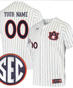 Alternative view of Custom Auburn Tigers Jersey All Stitched SEC Patch Stitched Baseball