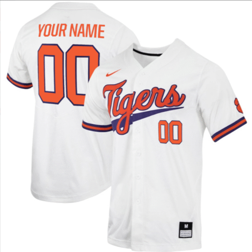 Custom Clemson Tigers Jersey All Stitched Stitched Baseball - Image 3