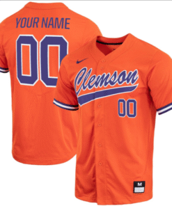 Alternative view of Custom Clemson Tigers Jersey All Stitched Stitched Baseball