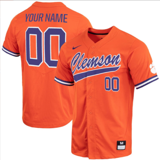 Custom Clemson Tigers Jersey All Stitched Stitched Baseball - Image 2
