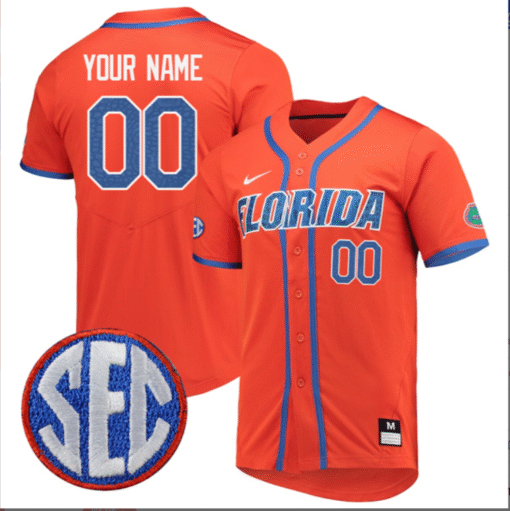 Custom Florida Gators Jersey College Game SEC Patch Stitched Baseball - Image 4