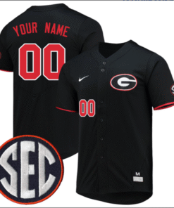 Custom Georgia Bulldogs Jersey Full Button All Stitched SEC Patch Stitched Baseball