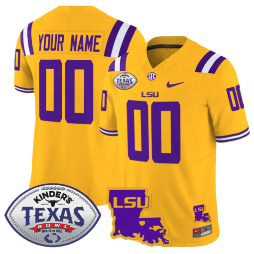 Custom LSU Tigers Jersey 2024 Texas Bowl Patch Football Stitched Football - Image 3
