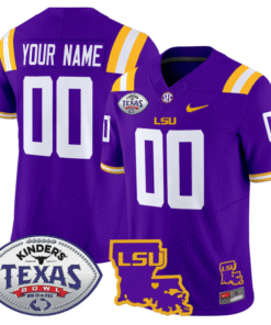 Custom LSU Tigers Jersey 2024 Texas Bowl Patch Football Stitched Purple