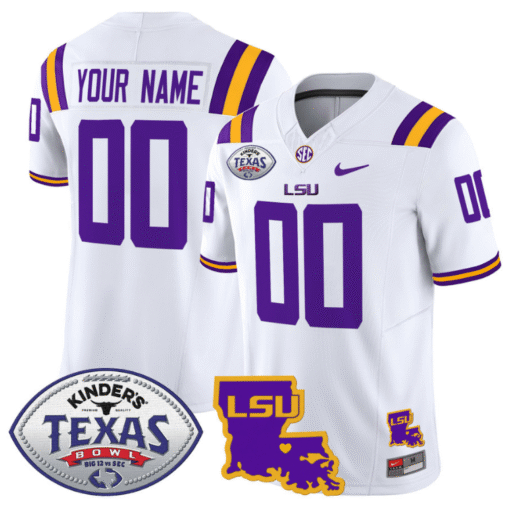 Custom LSU Tigers Jersey 2024 Texas Bowl Patch Football Stitched Football - Image 4