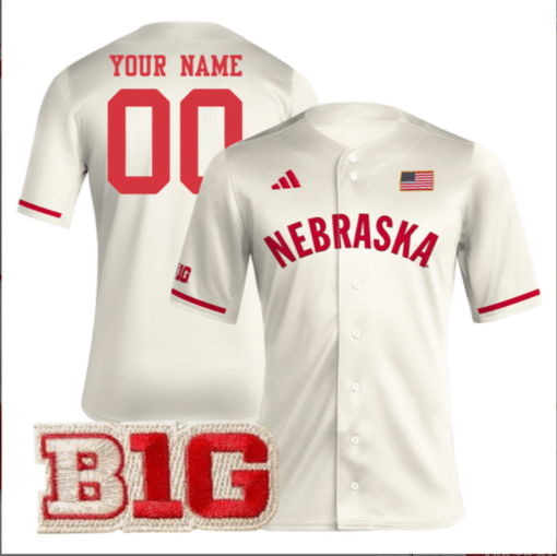 Custom Nebraska Cornhuskers Jersey All Stitched B1G Patch Stitched Baseball