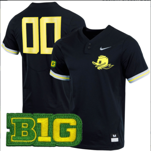 Custom Oregon Ducks Jersey All Stitched BIG Patch Stitched Baseball - Image 3