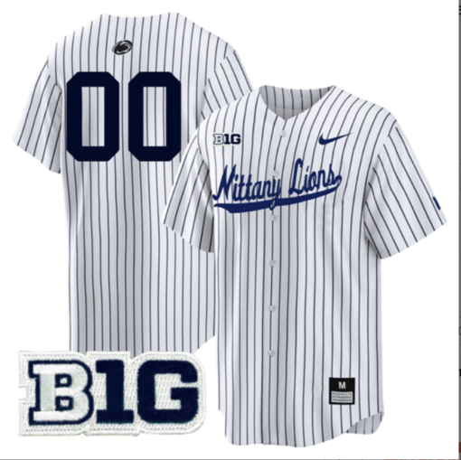 Custom Penn State Nittany Lions Jersey BIG Patch Stitched Baseball