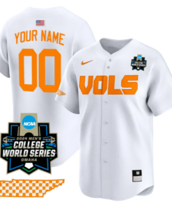 Custom Tennessee Vols Jersey College Baseball World Ser