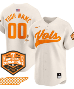 Custom Tennessee Volunteers Jersey 2024 Champions Premier Stitched Cream