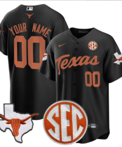 Custom Texas Longhorns Jersey SEC Patch Stitched Baseball