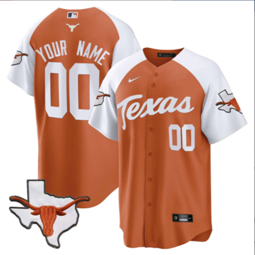 Custom Texas Longhorns Jersey All Stitched Baseball - Image 10