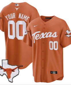 Custom Texas Longhorns Baseball Orange Jersey All Stitched