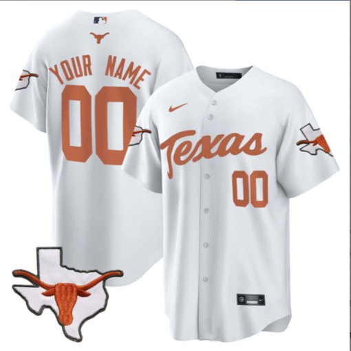 Custom Texas Longhorns Jersey All Stitched Baseball - Image 6