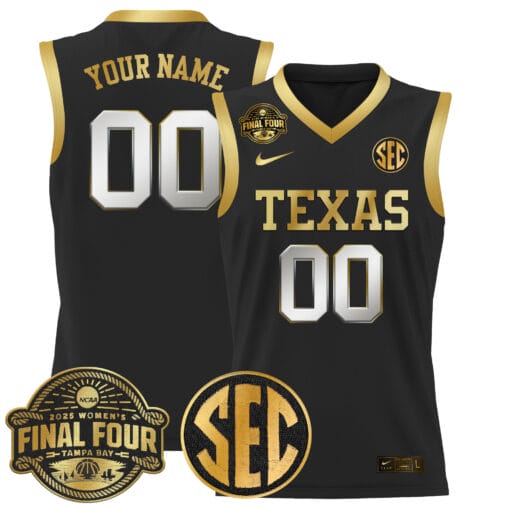Custom Texas Longhorns Jersey 2025 Sec Final Four Patch Basketball Stitched