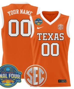 Custom Texas Longhorns Jersey 2025 Sec Final Four Patch Stitched Orange