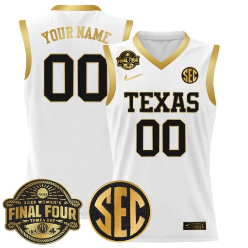 Custom Texas Longhorns Jersey 2025 Sec Final Four Patch Basketball Stitched - Image 3