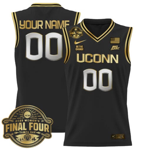 Custom UConn Huskies Jersey 2025 Big Eat Final Four Patch Stitched Basketball