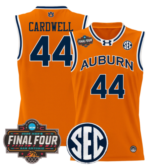 Dylan Cardwell Jersey #44 Auburn Tigers 2025 Final Four Patch Stitched Basketball - Image 4