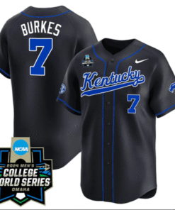 Devin Burkes Kentucky Wildcats College Baseball World Series Jersey – Black