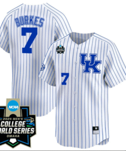 Devin Burkes Kentucky Wildcats College Baseball World Series Jersey – Pinstripe