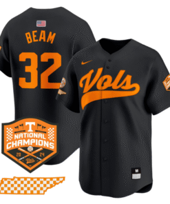 Drew Beam Jersey #32 Tennessee Vols 2024 Champions Stitched Baseball 13 Drew Beam Jersey 32 Tennessee Vols 2024 Champions Stitched Black