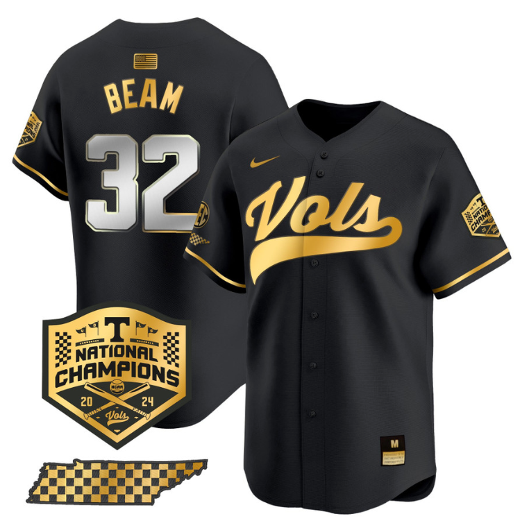 Drew Beam Jersey #32 Tennessee Vols 2024 Champions Stitched Baseball 18 Drew Beam Jersey #32 Tennessee Vols 2024 Champions Stitched Baseball
