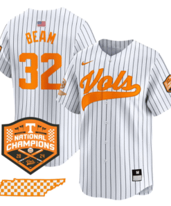 Drew Beam Jersey #32 Tennessee Vols 2024 Champions Stitched Baseball 10 Drew Beam Jersey 32 Tennessee Vols 2024 Champions Stitched Pinstripe