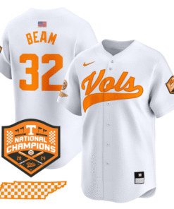 Alternative view of Drew Beam Jersey #32 Tennessee Vols 2024 Champions Stitched Baseball