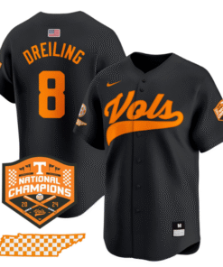 Dylan Dreiling Jersey 8 Tennessee Vols 2024 Champions Stitched Black