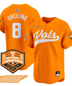 Dylan Dreiling Jersey 8 Tennessee Vols 2024 Champions Stitched Orange
