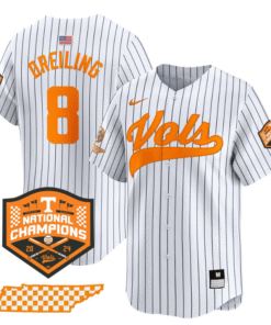 Dylan Dreiling Jersey 8 Tennessee Vols 2024 Champions Stitched Pinstripe