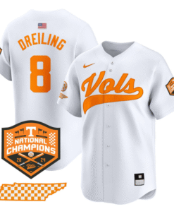 Alternative view of Dylan Dreiling Jersey #8 Tennessee Vols 2024 Champions Stitched Baseball