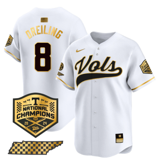 Dylan Dreiling Jersey #8 Tennessee Vols 2024 Champions Stitched Baseball - Image 3