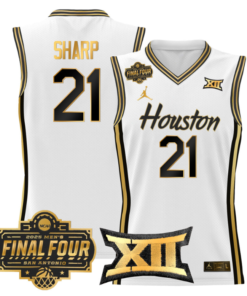 Alternative view of Emanuel Sharp Jersey #21 Houston Cougars 2025 Final Four Patch Basketball Stitched